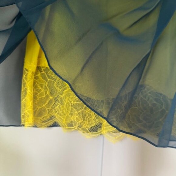 BNWT Fleur Du Mal Blouse + SKirt silk + attached neon lingerie - Picture 3 of 16